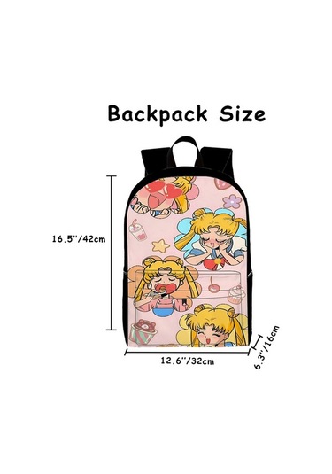 Trendooze Uygun, Siyah Siyah Siyah Sırt Seyahat, Sailor Organizasyon Moon Kawaii Karikatür, İş İnç İle, İçin, Genç, Dizüstü Çoklu Cf53 Çantası, Çalışması Bölmeleri Bilgisayara 15.6 Yl Siyah