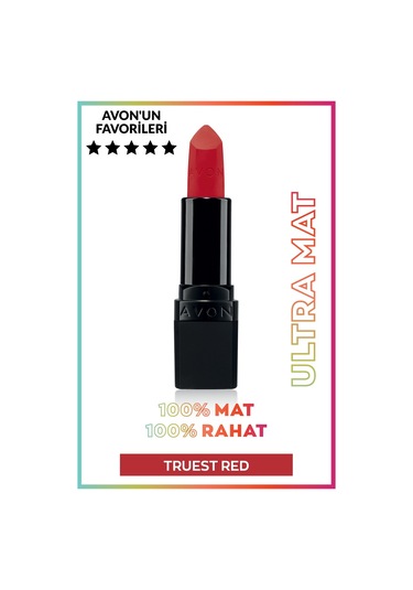 Avon Ultra Mat Ruj Truest Red