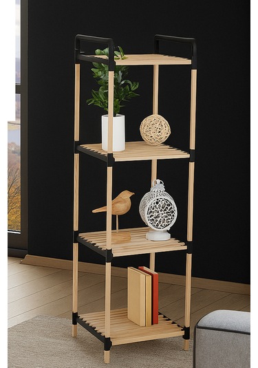 Nr 03 4 Katlı Masif Ahşap Raf Ahşap