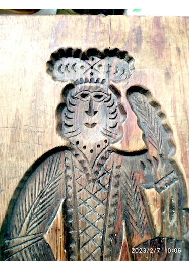 Omeniv Antika Kullanılabilir Ahşap Kral Figür Kurabiye Kalıbı