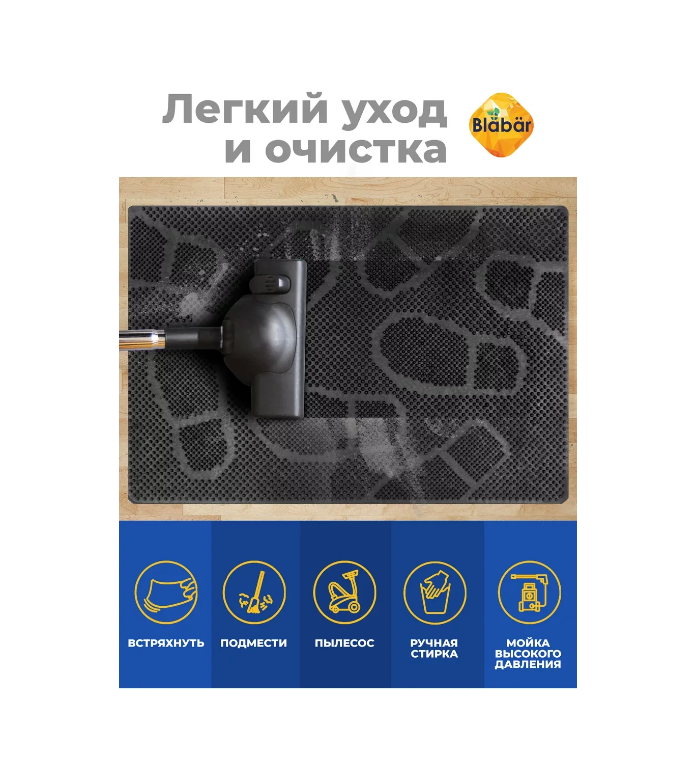 Blabar Antre İçin 40x60 Boyutunda Ayakkabı Girişi İçin Kauçuk Paspas. 189164450 Siyah