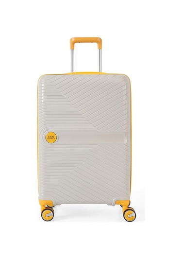 Ççs 5239 Polipropilen Orta Boy Valiz Beyaz-sarı Beyaz - Sarı