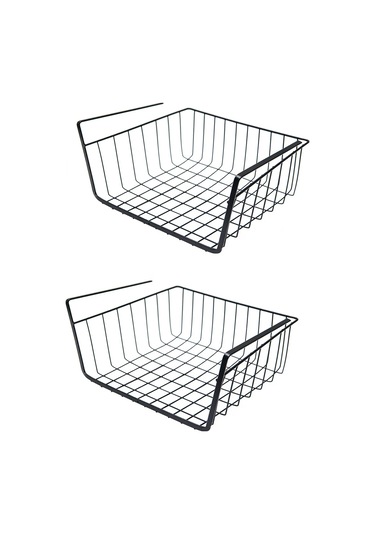 Homedecor Raf Altı Organizeri İçin Asılı Depolama Sepeti 2 Adet 450240867 Siyah