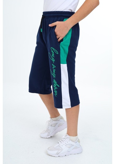 Erkek Çocuk Garni Detaylı Kapri Alt 12204 Lacivert