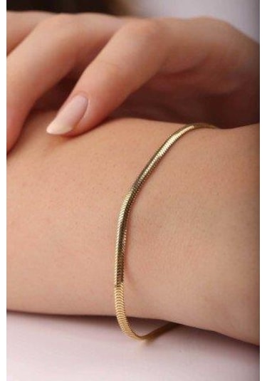 Sefa Gold SFBL06 14 Ayar Altın İtalyan Balık Sırtı Bileklik Sarı Altın