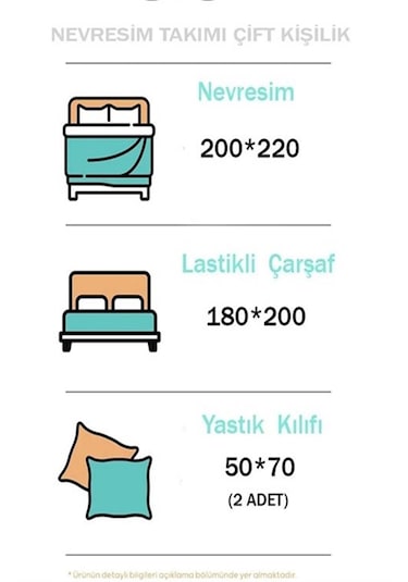 More Home Çift Kişilik Lastikli Çarşaf Seti + 2 Yastık Kılıfı 180