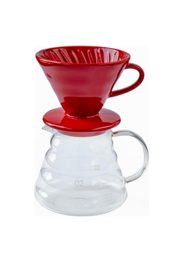 Hario V60 02 Kahve Demleme Seti Kırmızı