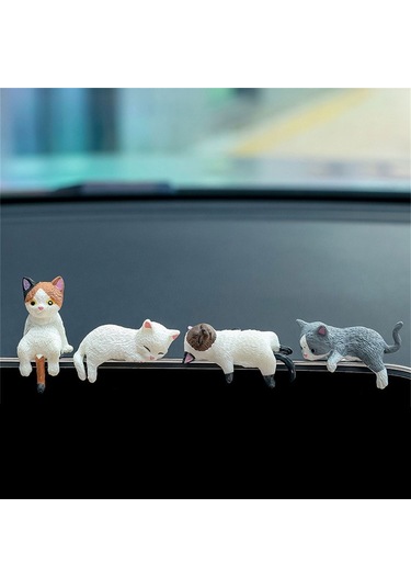 Geeksen Araç Ekranı Dekorasyonu: Renkli Sanal Kedi Mini Figür, Araç İçi Zenginleştirici