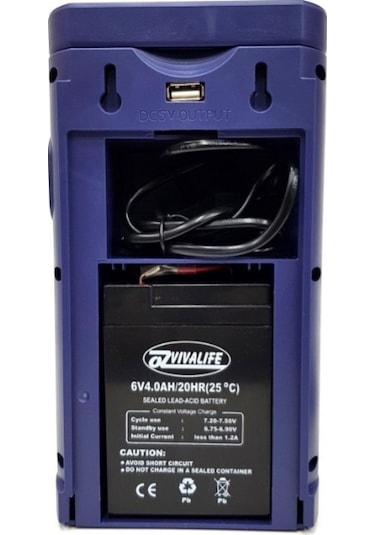 Büyük Led Şarjlı Işıldak 80 Saat Dayanma Süresi Tlf Şarj Edebilen Mavi N11.1643