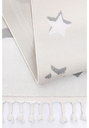 Sparkle Krem Gri Anne Çocuk Bulut Figürlü Çocuk Odası Halısı 133x Gri