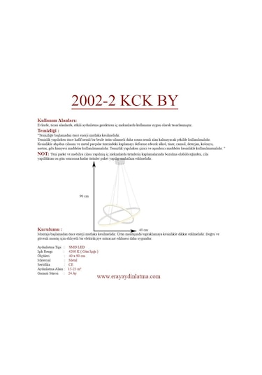Eray Aydınlatma 2002-2 30-40 Beyaz Led Avize