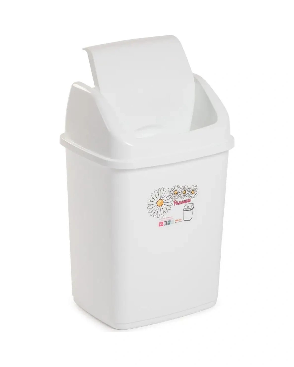 Elfplast Dönüşlü Kapaklı 10 Litrelik Çöp Kutusu. 148966207 Beyaz