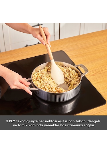 Karaca Power Steel 316+ 3ply Apollo İndüksiyon Tabanlı 8 Parça Çelik Tencere Seti Gümüş