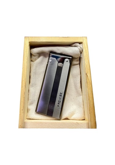 Çelik Depolu Promise Slim Pirinç Çakmak Füme Bronz