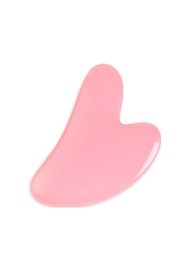 Yifomall Pembe Kalp Şekilli Gua Sha Taşı - 83x53mm Boyutunda Rahatlatıcı Masaj Aleti
