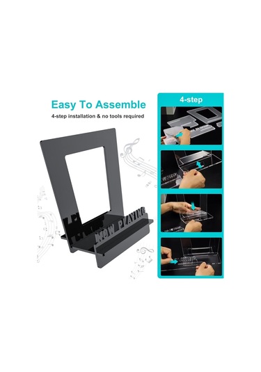 Sones Akrilik Kayıt Defteri Depolama Ekran Standı Siyah