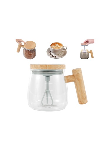 Kendini Karıştırma Kahve Fincanı Elektrikli Karıştırma Kupa 400ml Kendini Karıştırma Cam Kupa Su Geçirmez Otomatik Elektrikli Protein Tozu Mix Fincan Açık Yeşil