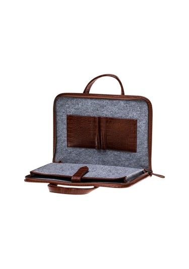 Barchello Pergamon Deri Laptop Çantası Fl Kahverengi