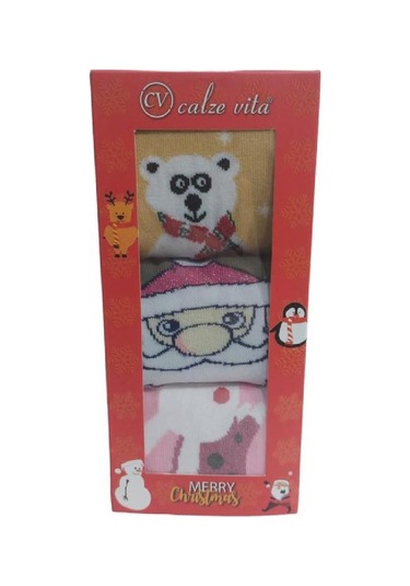 PAMUKLU SOKET YILBAŞI KADIN ÇORABI - ÇOK RENKLİ Çok Renkli