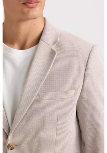 DeFacto Modern Fit Astarlı Düğmeli Blazer Ceket C5990AX24AUBG49 Bej