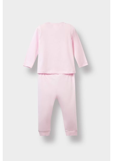 Defacto Kız Bebek Tavşan Baskılı Uzun Kollu Penye 2li Pijama Takımı F2910a525aupn633 Pembe