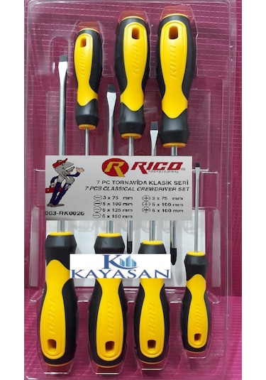 Tornavida Rico 7 Parça Klasik Tornavida Seti