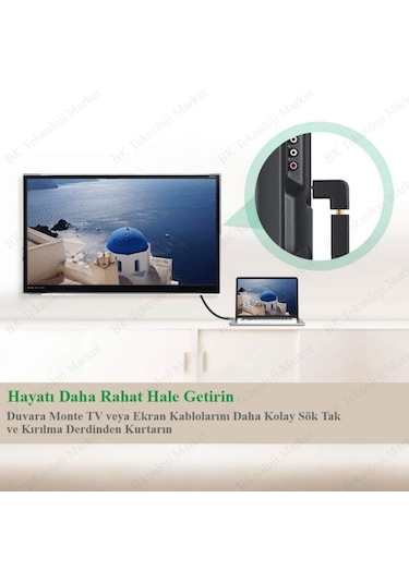 90 Derece Hdmı Dirsek Adaptör Hdmı Erkek/Dişi L Çevirici
