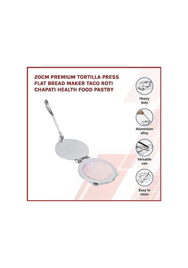 Hfambition 20 Cm Alüminyum Alloy Unlu Mamül Presi - Tortilla, Lavash, Roti Ve Fırın Ürünleri İçin Zaman Tasarruflu, Yıkama Kolay Diğer