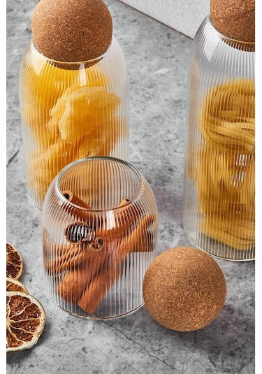 Perotti Kavanoz Seti 3 Lü Lanford 16780 Ahşap - Şeffaf