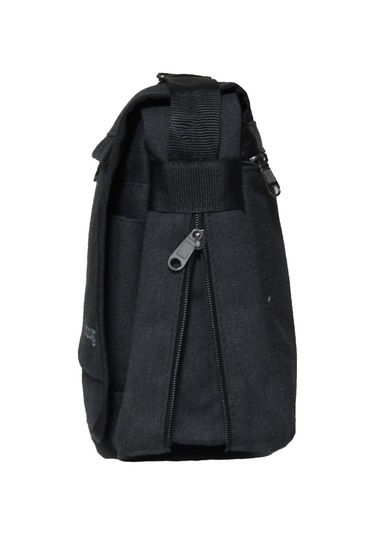 Unısex Kanvas Postacı Çantası Askılı Omuz Çantası Okul Çantası Körüklü Çapraz Çanta Pst01 Siyah Siyah