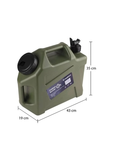 Madfox Galon Air Pe Musluklu Su Bidonu 19 Litre Haki