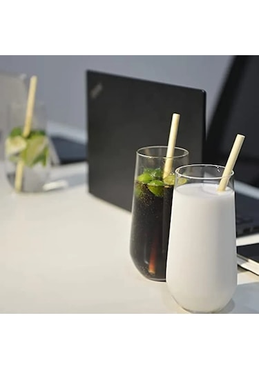 10 Adet Doğal Bambu Pipet 20 Cm Çevreyle Dost Sağlıklı Bamboo