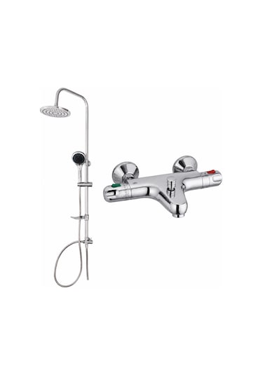 Gpd Termostatik Banyo Bataryası TBB01 + Robot Duş Seti DST19-1 Krom