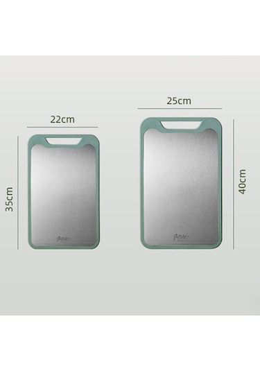 Yeşil Çift Taraflı Kesme Tahtası 304 Paslanmaz Çelik Kesme Tahtaları Paspaslar Sebze Kesme Tahtası Mutfak S