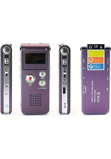 Willowhaven 8gb 650 Saat Gri Çok Amaçlı Şarj Edilebilir Dijital Ses Kayıt Cihazı Mp3 Çalar