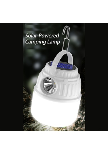 Suofeng Güneş Enerjili Dışarıda Kullanıma Uygun Sulama Dayanıklı Fener, Kamp, Gece Pazarı Ve Acil Durum Aydınlatması Beyaz