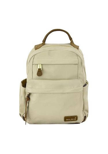 Bolsas Saten Kumaş Kadın Sırt Çanta Krem 1045 Krem