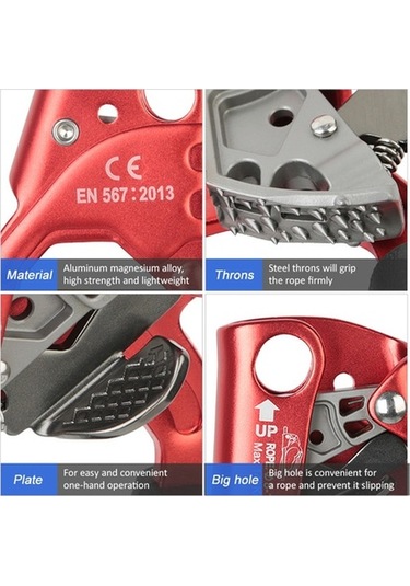 Pazly Açık Hava El Asansörü, 8-12mm Dikey Halatlı Kaya/mağara Tırmanış & Kurtarma Ekipmanı, Çok Renkli Çok Renkli