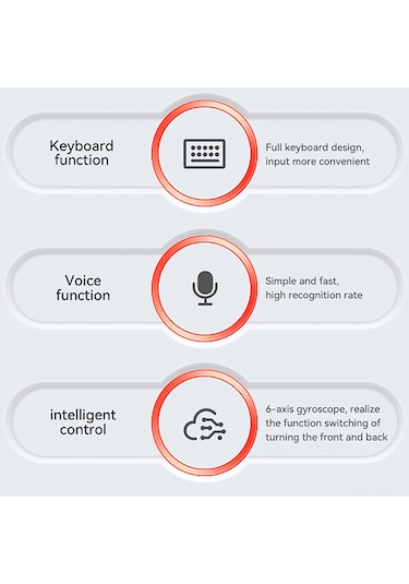 Springsun Siyah 2.4g Kablosuz Sesli Kumanda Klavye - Jiroskoplu, Infrared Öğrenme Desteği - Akıllı Tv, Android Tv Box İçin