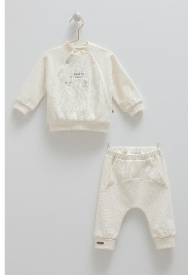 Caramell %100 Pamuk Color Word 2'li Takım Crml.tke1986 Krem