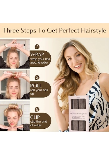 Gateesat Kahve Isız Dalga Seti 4 Parça Saten Bone Frizsiz Saç Stili Kahverengi