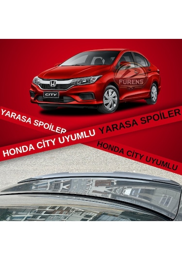 Honda City Bagaj Üstü Slim Yarasa Spoiler Parlak Siyah