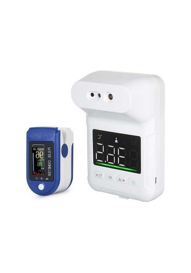 Pazly Wall-mounted Touchless Thermometer And Pulse Oximeter Set - Fast & Accurate Measurement For Family & Personal Care