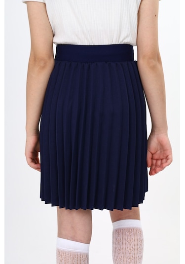 Toontoy Kız Çocuk Pileli Etek Lacivert