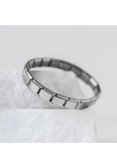 İçi Yazılı Charm Çelik Bileklik Siyah