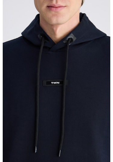 Twn Slim Fit Lacivert Düz Örgü Pamuklu Sweatshirt 5ece247020042 Çok Renkli