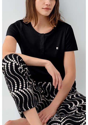 Pierre Cardin Kadın Siyah Pijama Takım Pc9165-s-v1 Siyah