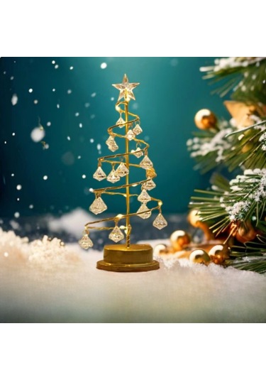 Teltree Kristal Tasarım Noel Ağaç Lambası - Odalar İçin 26 Cm Dekoratif Gece Lambası, Sıcak Işık Ve Festivite Vurgusu, Renkli Kutu İle Paketli Diğer
