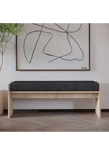 Pearl Bench Modern Tasarım Antre, Mutfak, Yatak Odası, Balkon Oturma Bankı, Kolay Kurulum Safir Meşe