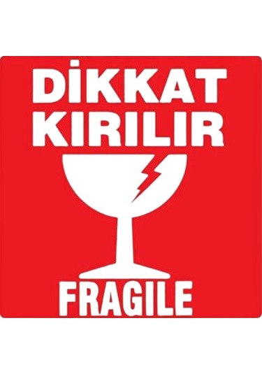 Dikkat Kırılır Fragile Baskılı Koli Bandı 45x100 - 6'lı Paket 6'lı Paket